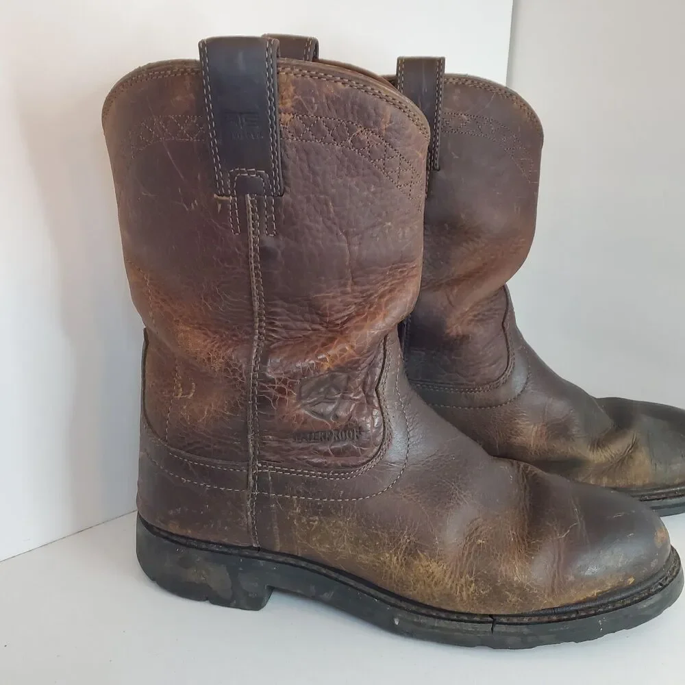 Ariat Sierra H2O Waterproof Mens 10.5 Western Leather Work Cowboy Boots 10002385